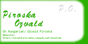 piroska ozvald business card